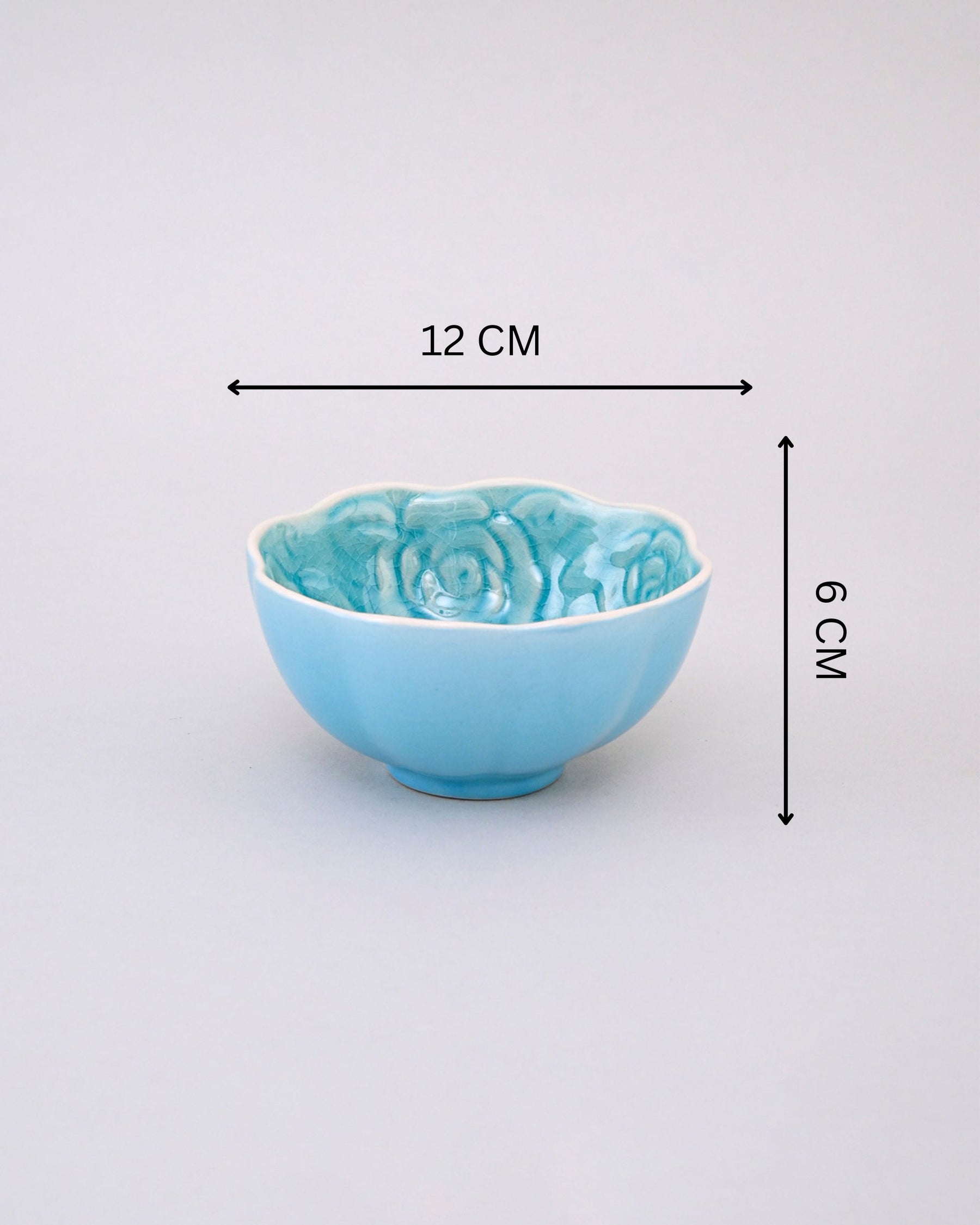 Rosé Bloom Embossed Ceramic Bowl - Set Of 4