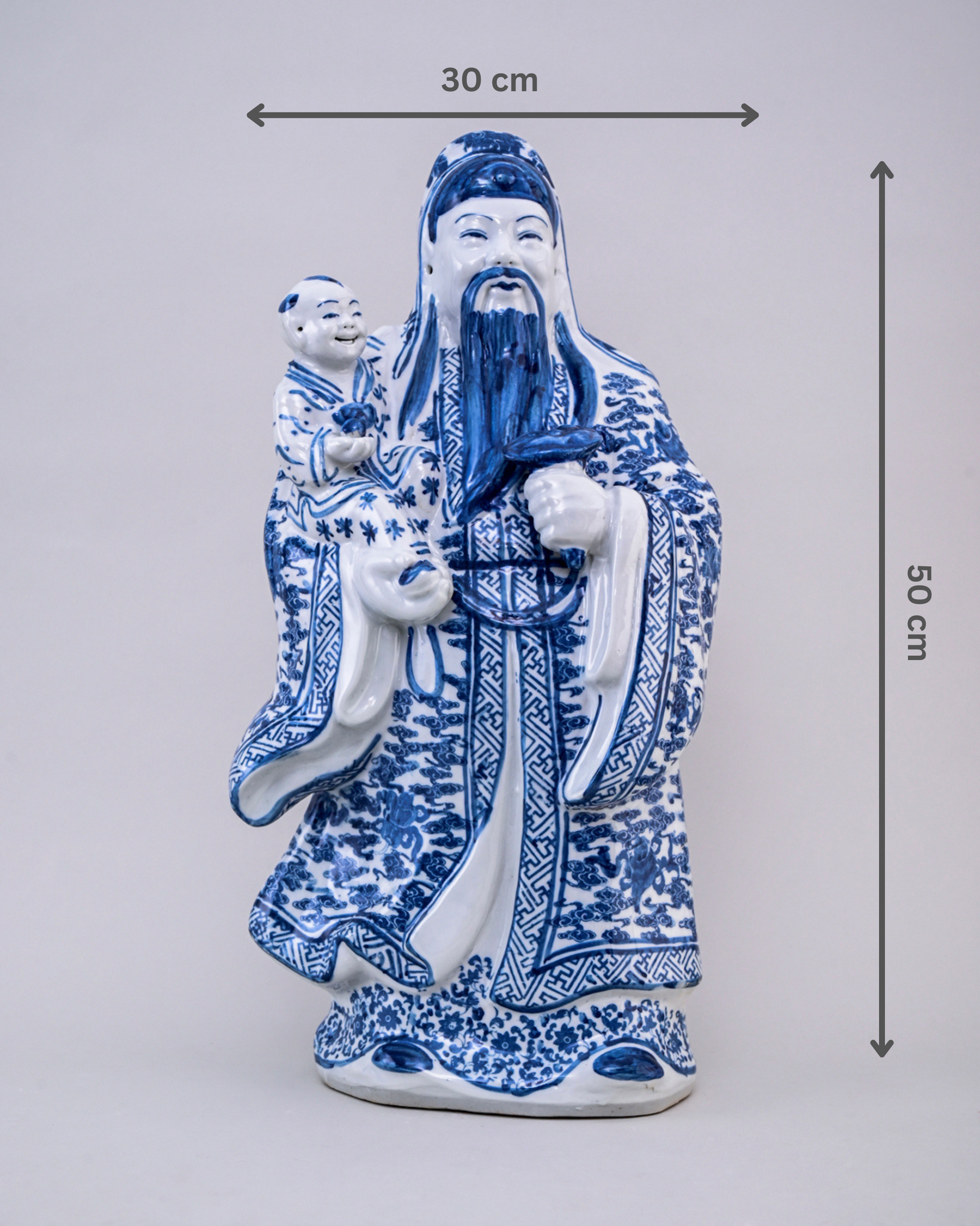'The Three Star Gods' Porcelain Sculptures 52 cm - Set of 3
