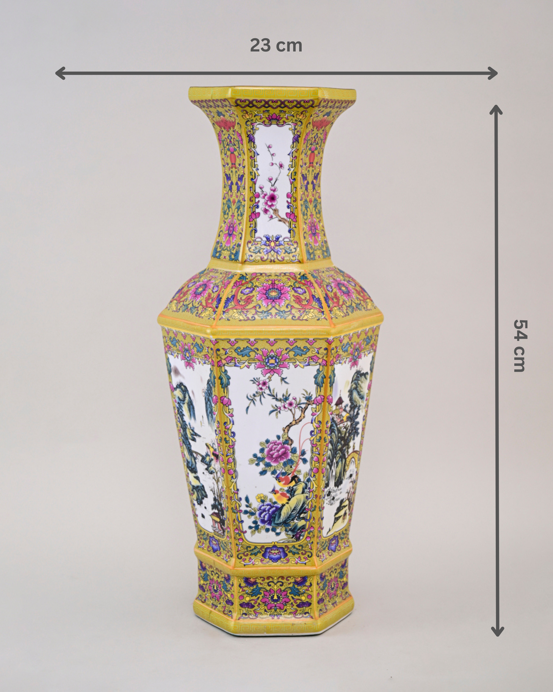 Dynasty Garden Cloisonné Vase - Yellow