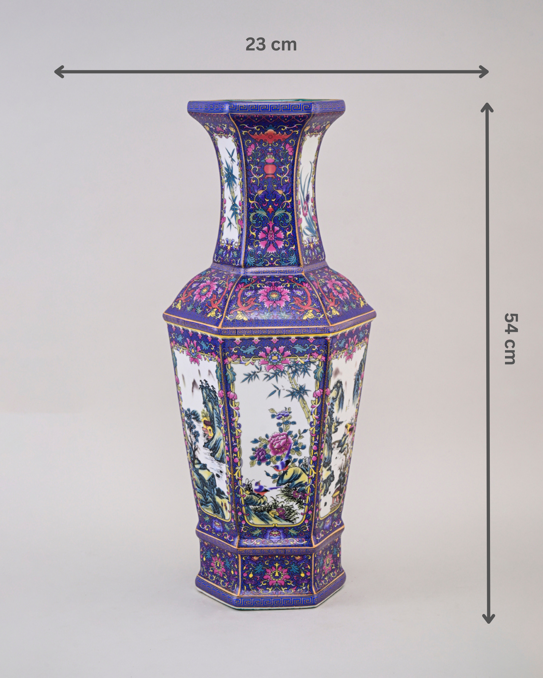 Dynasty Garden Cloisonné Vase - Blue