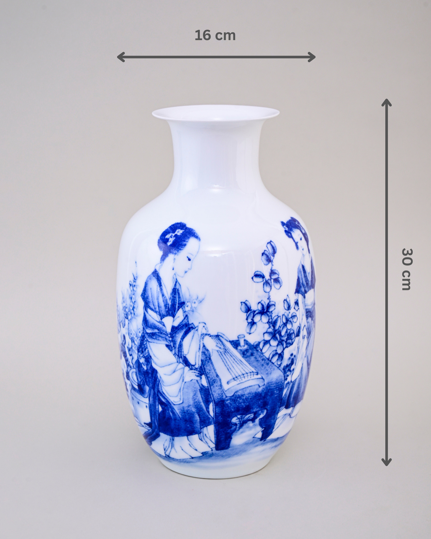 Imperial Blue & White Handcrafted Bone China Vase
