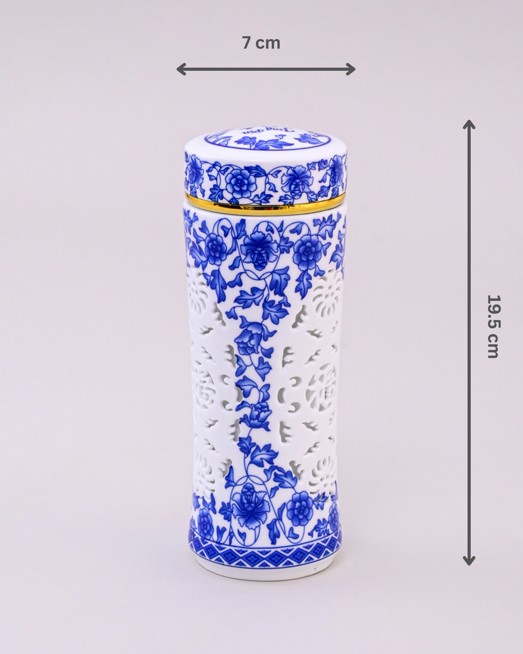 Ceramic Travel Flask - Blue & White