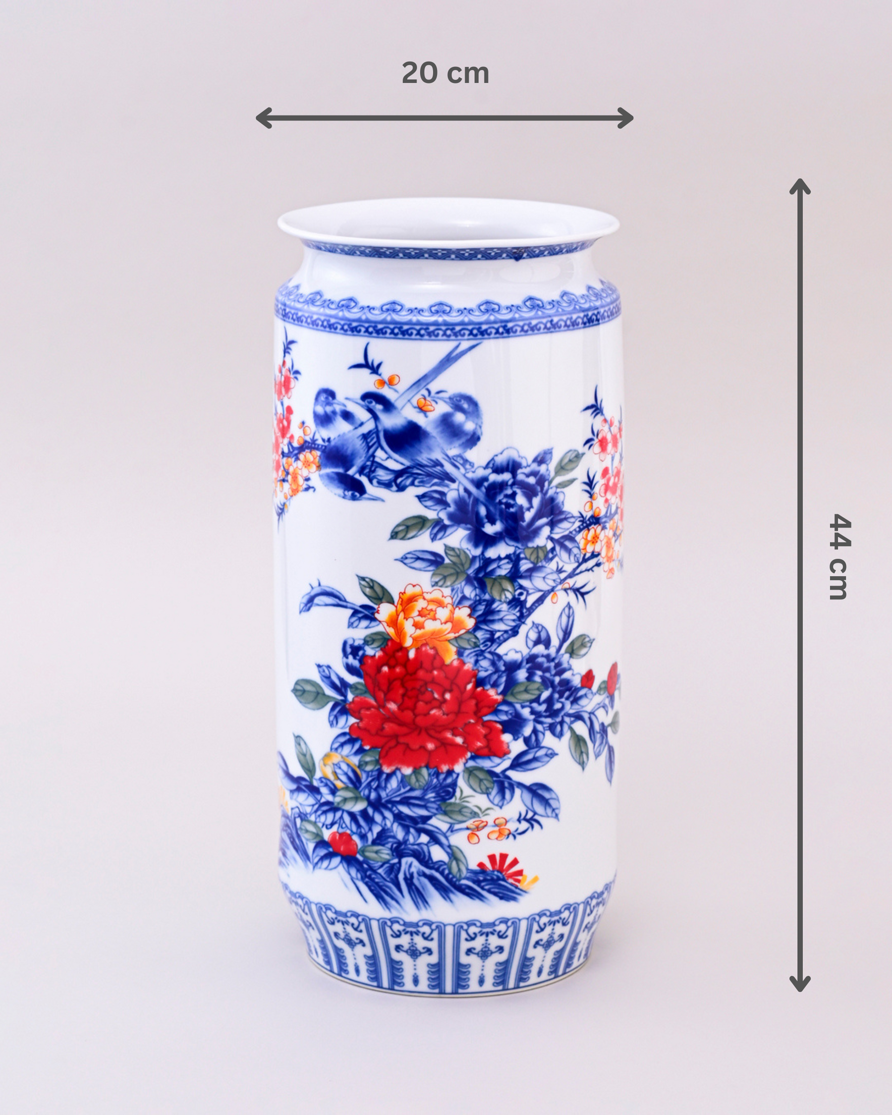 Whispering Petals Harmony Cylinder Vase - White