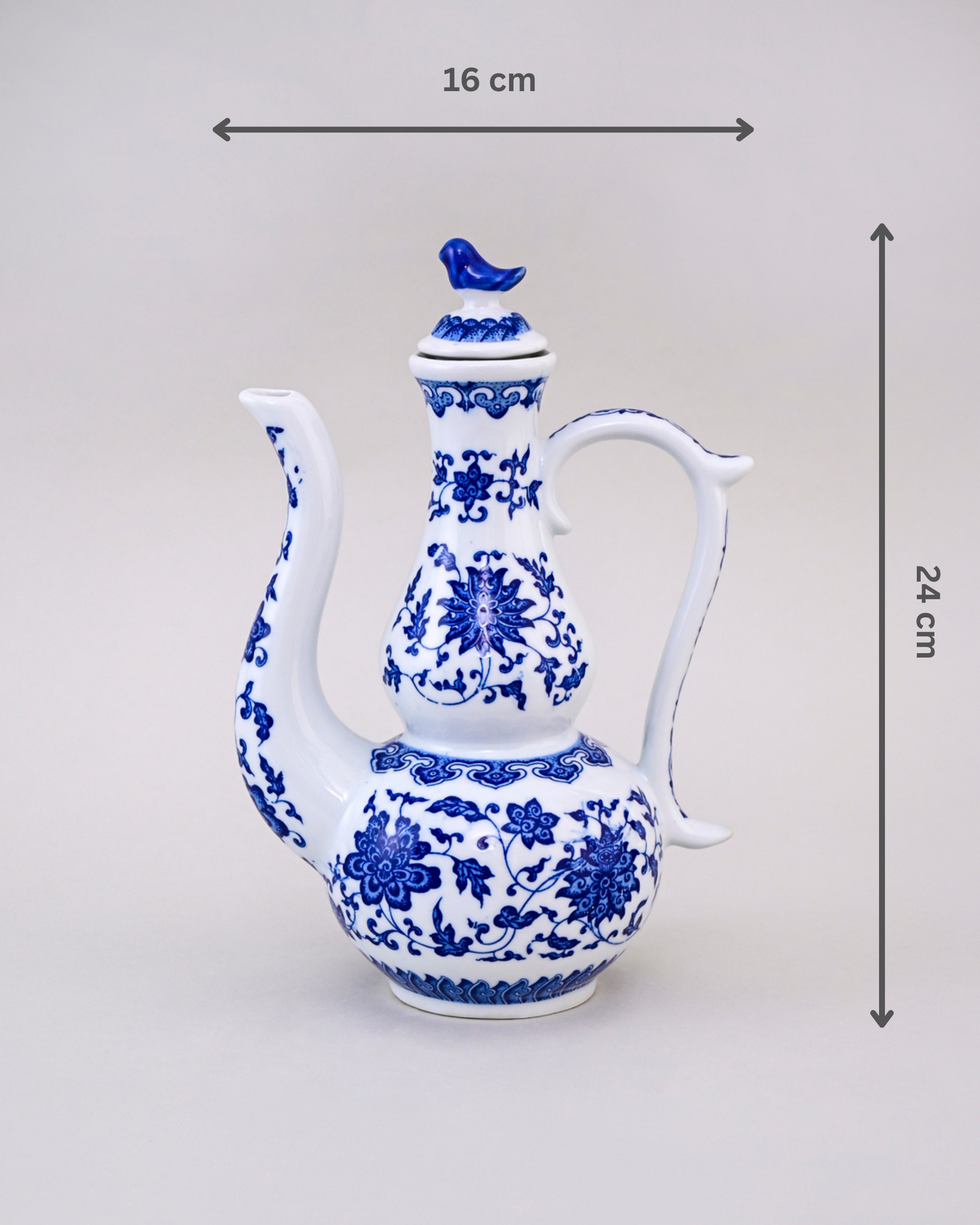 Blue & White Floral Pitcher Vase