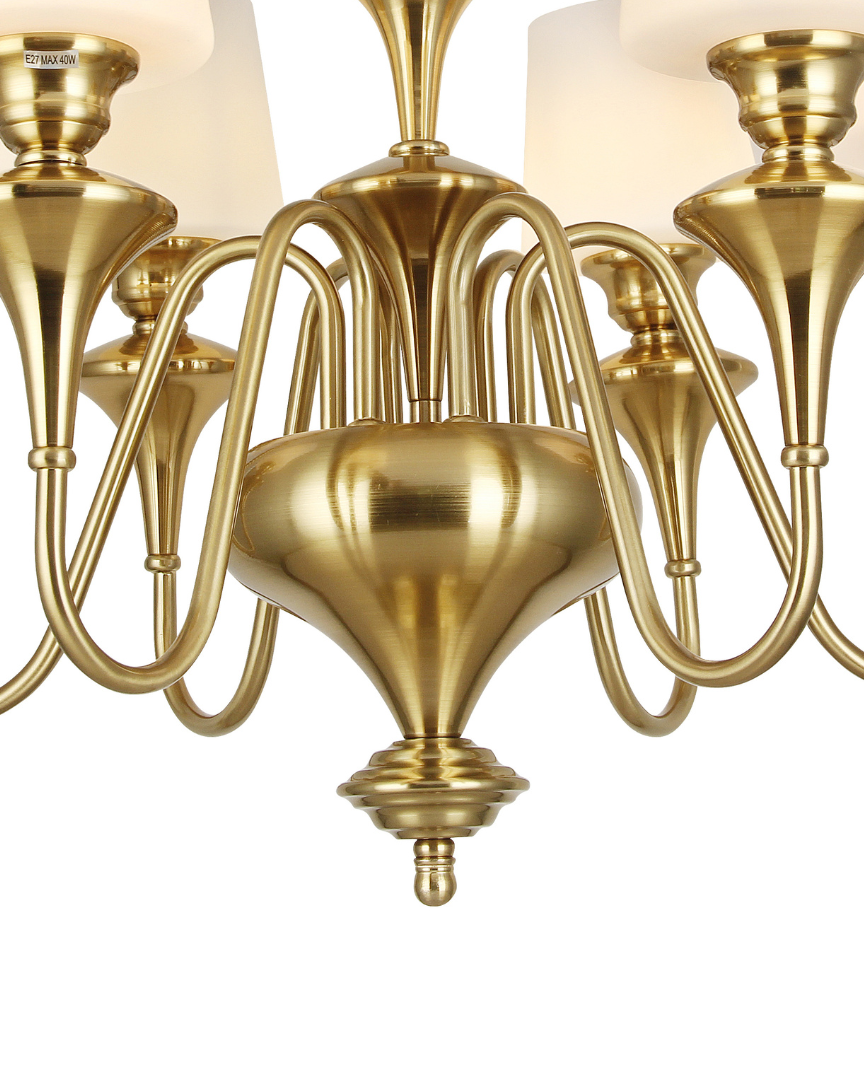 "Royal Bloom" Brass Chandelier - 6 Lights