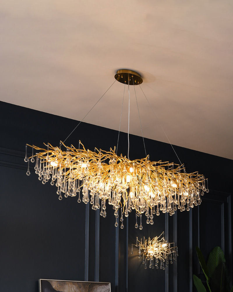 Water Drop Crystal LED Chandelier - The Decor Kart