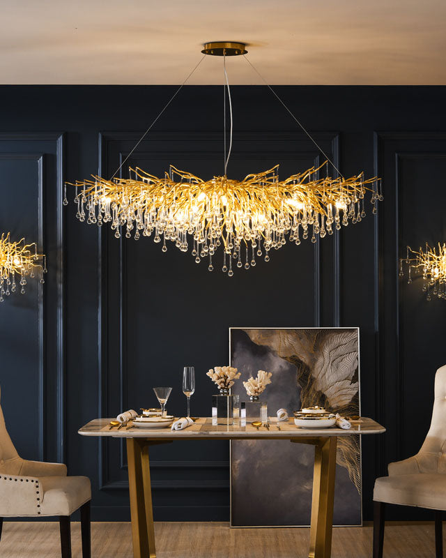 Water Drop Crystal LED Chandelier - The Decor Kart