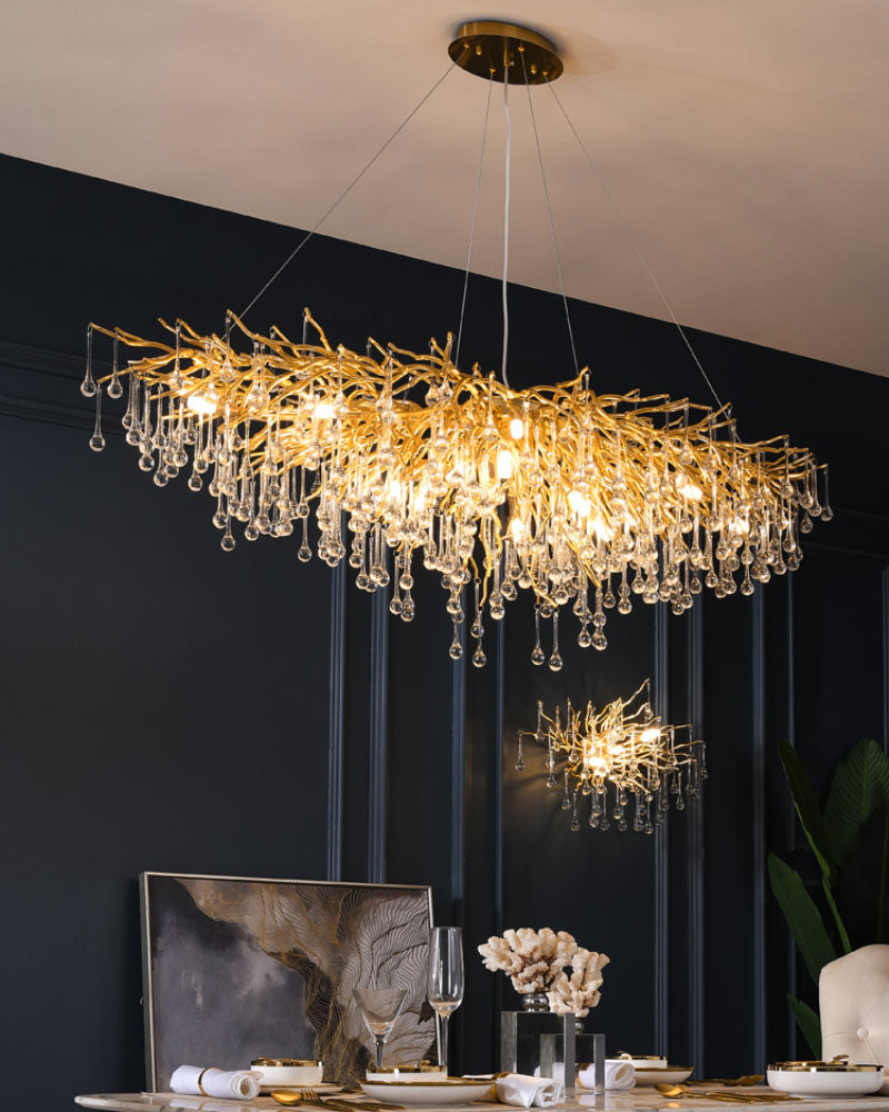 Water Drop Crystal LED Chandelier - The Decor Kart