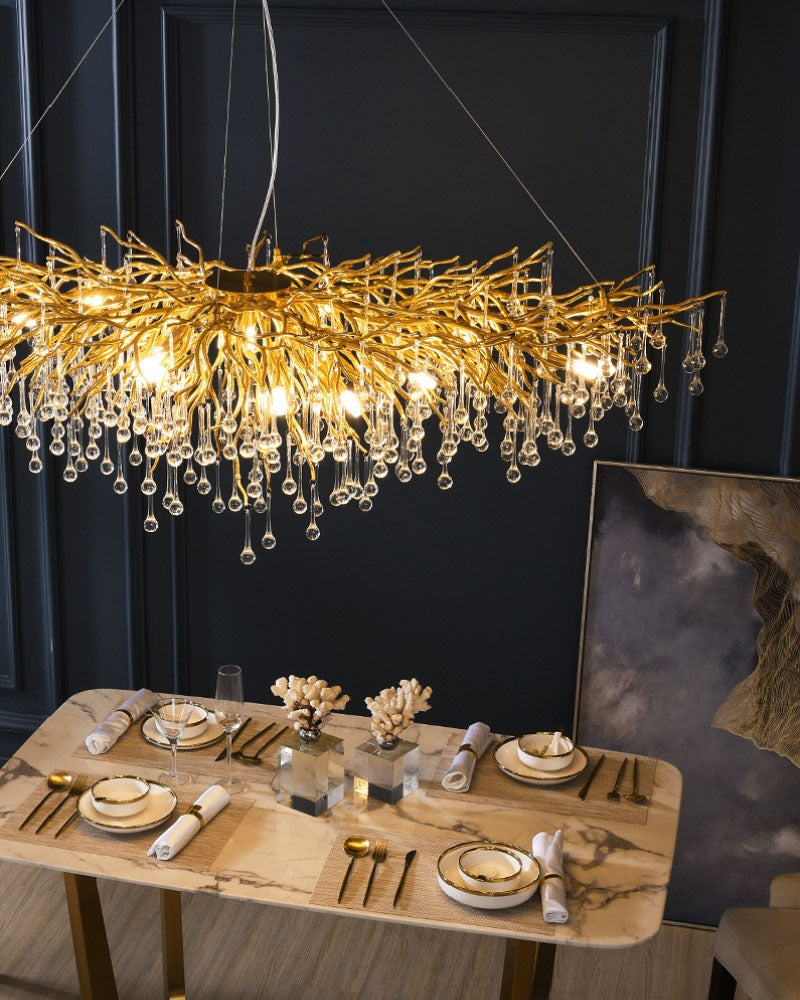 Water Drop Crystal LED Chandelier - The Decor Kart