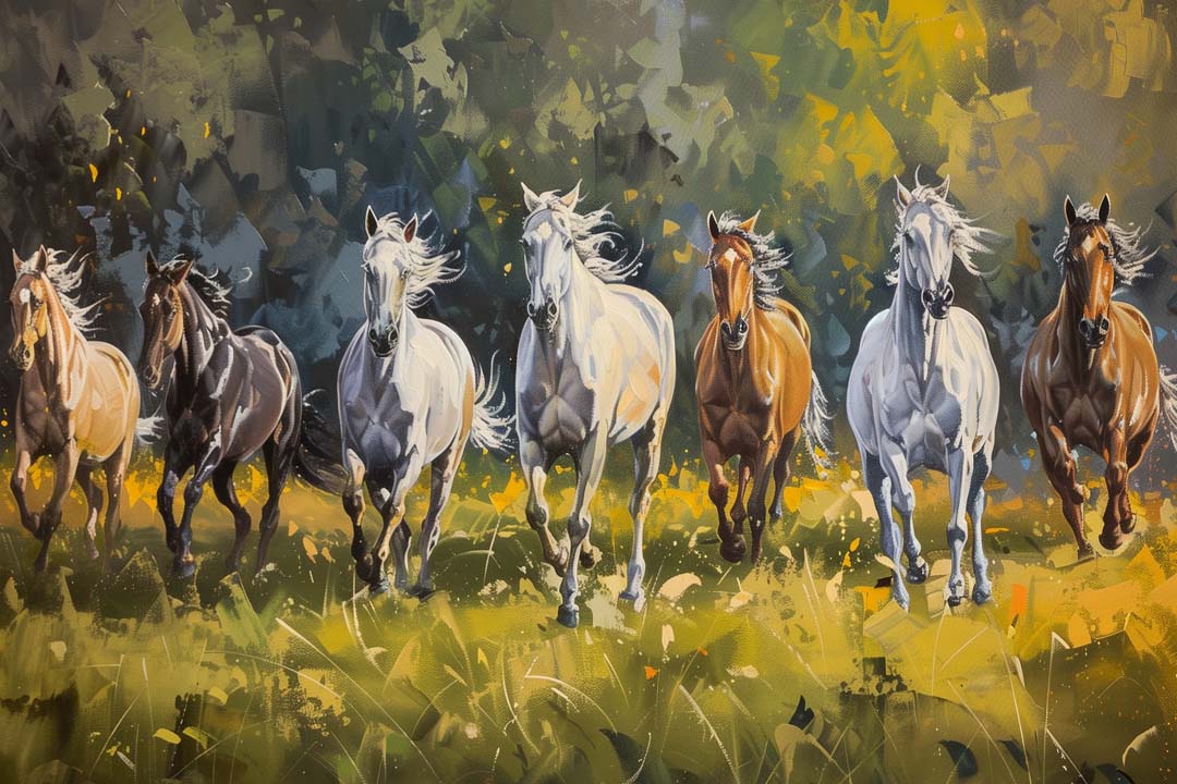 Jyoti Sankalp' The Power Herd Vastu Wall Art Print- 24" x 36"