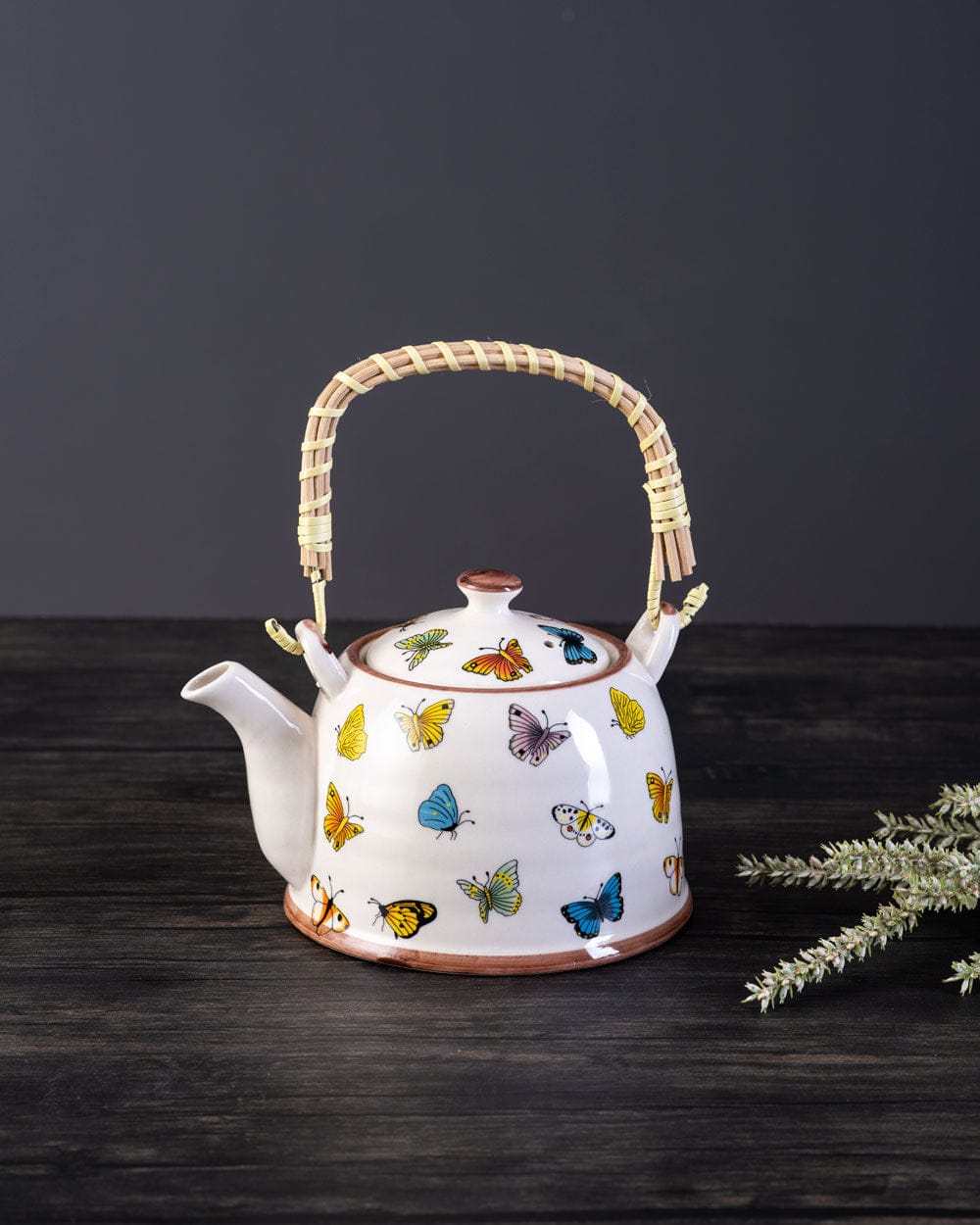 Butterfly Ceramic Tea Kettle
