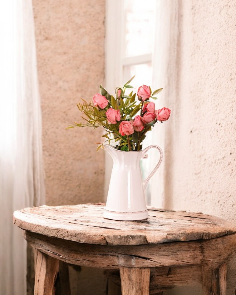 Crisp White 'Queen' Pitcher Vase - IV