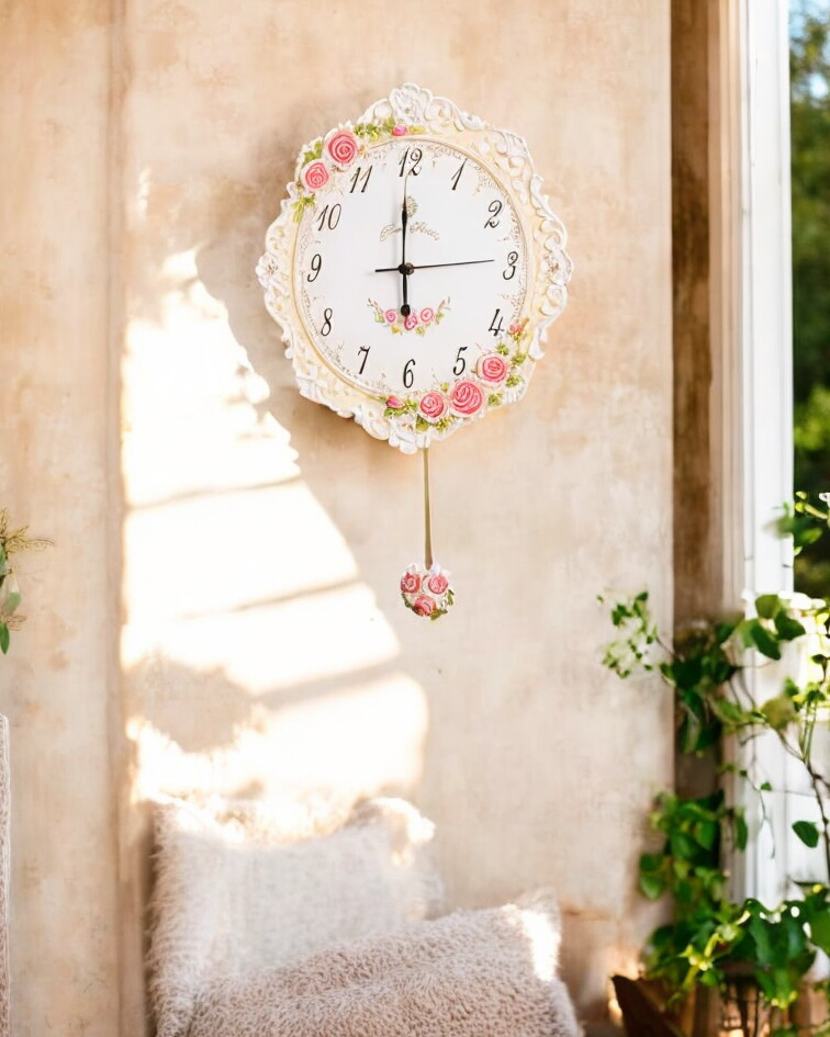 'Country Roses' Vintage Wall Clock