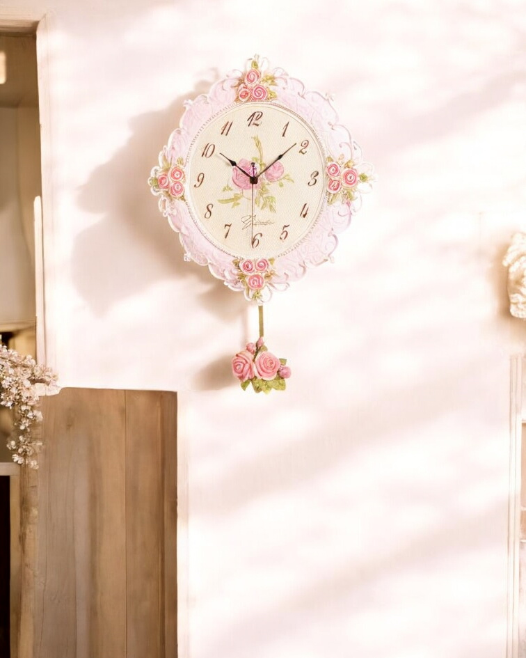 'Country Roses' Vintage Wall Clock