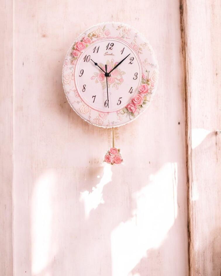 'Country Roses' Vintage Wall Clock