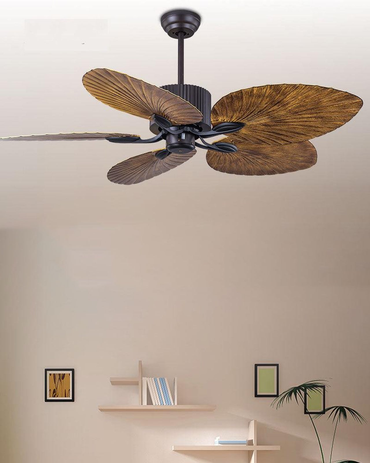 Tropical Palm Leaf Ceiling Fan