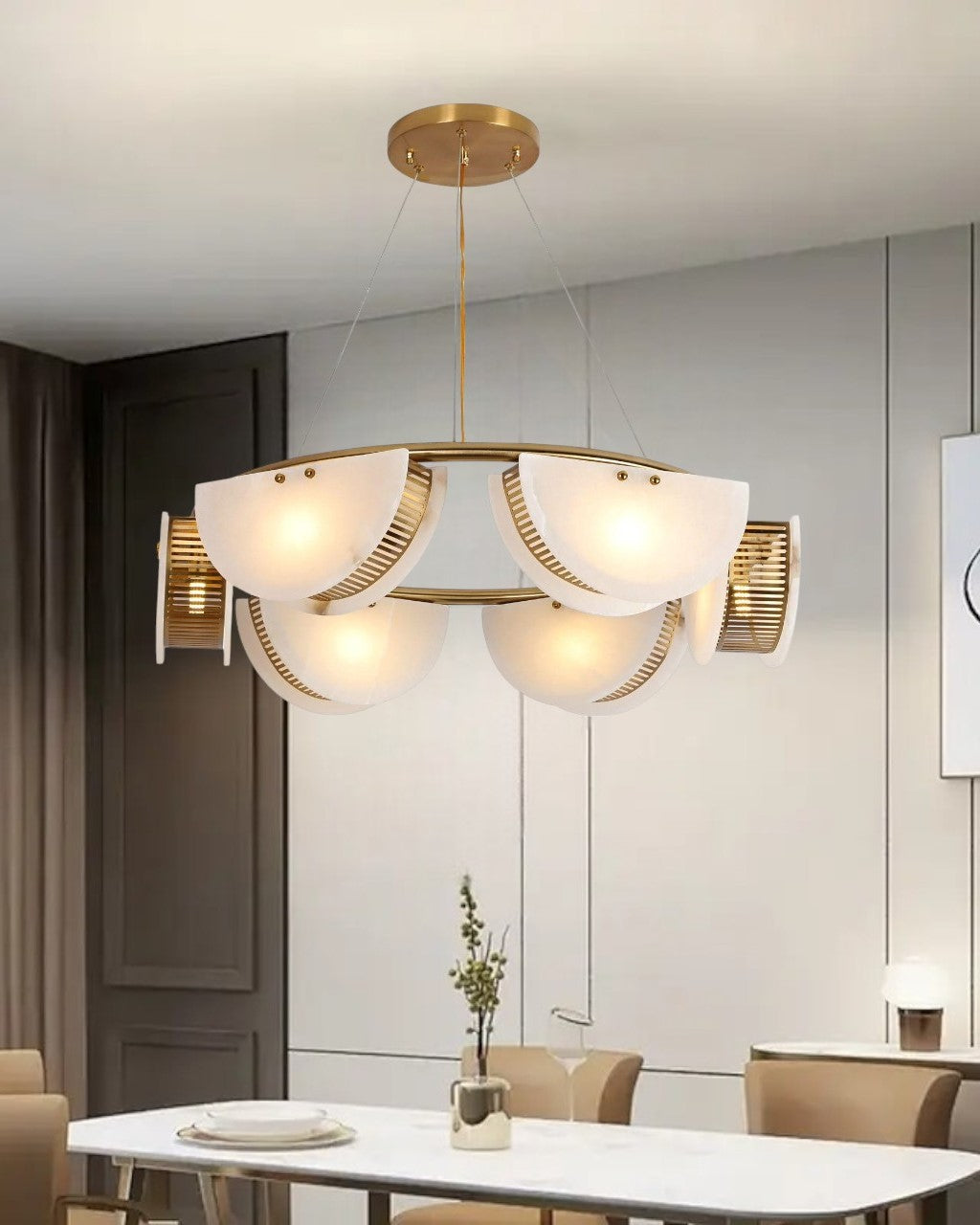 Luxury Marble Interior Chandelier - 6 Light