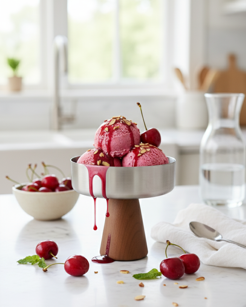 Cylindro Pedestal Dessert Bowl - Silver