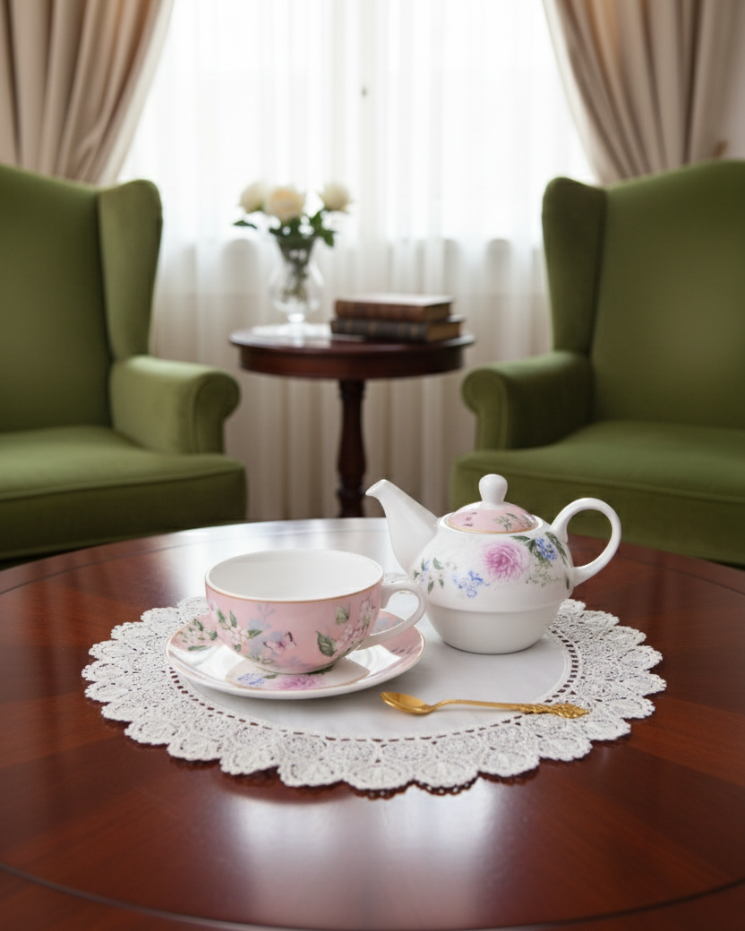 Rose Garden Tea for Two Set - Pink