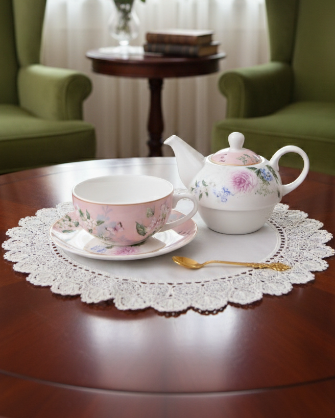 Rose Garden Tea for Two Set - Pink