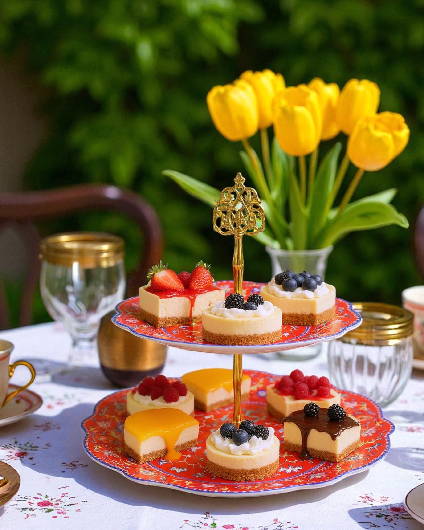Royal Blossom 2-Tier Cake Stand