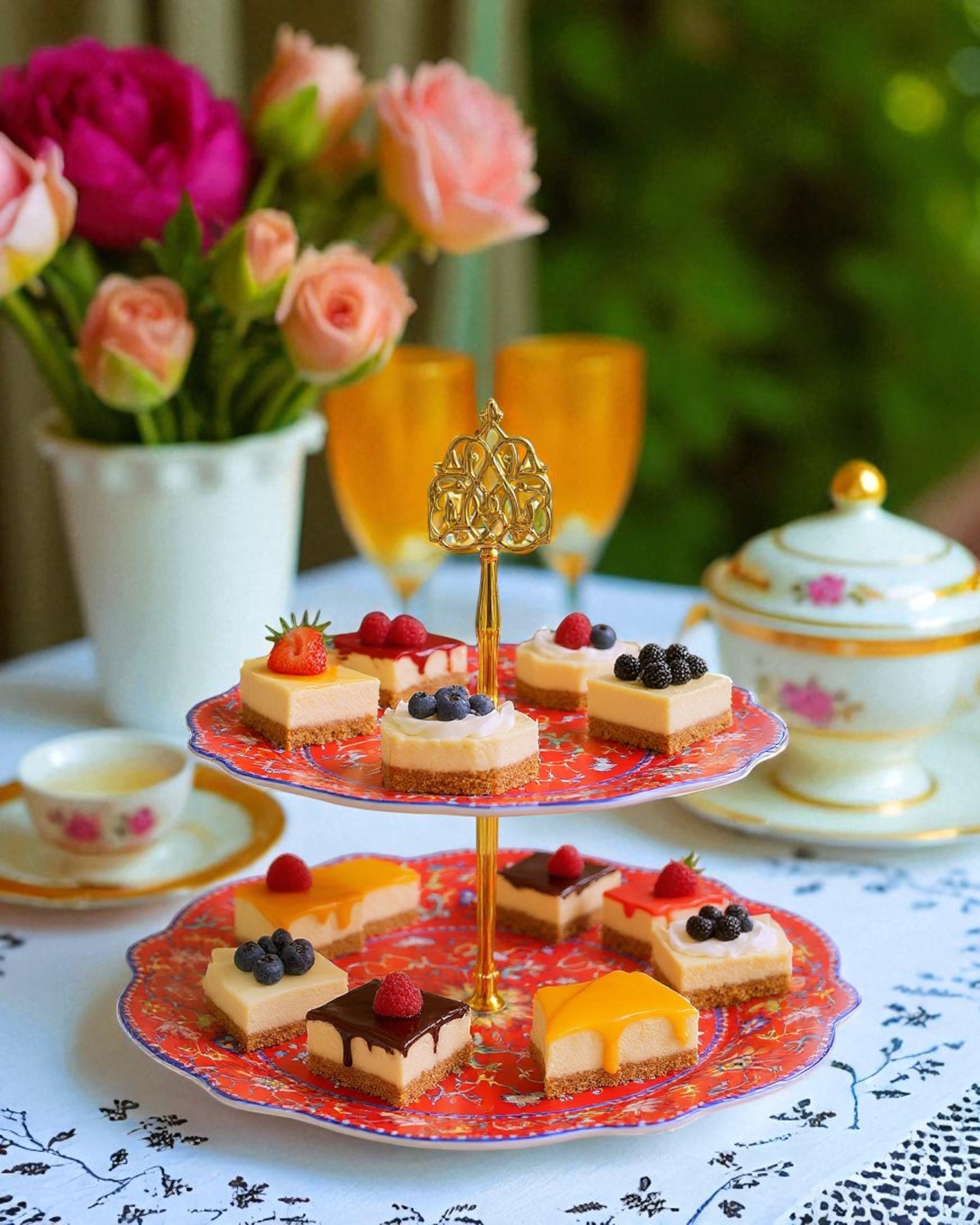 Royal Blossom 2-Tier Cake Stand