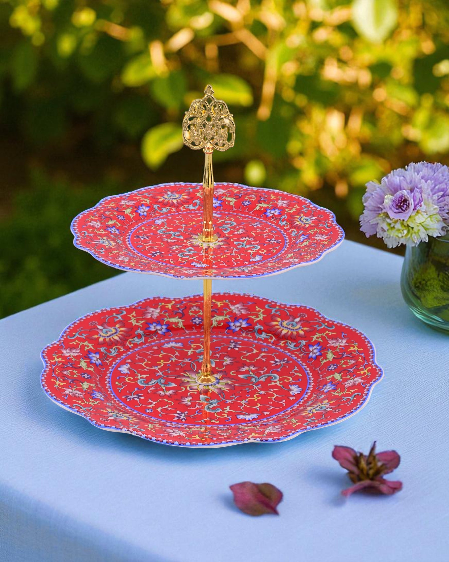 Royal Blossom 2-Tier Cake Stand