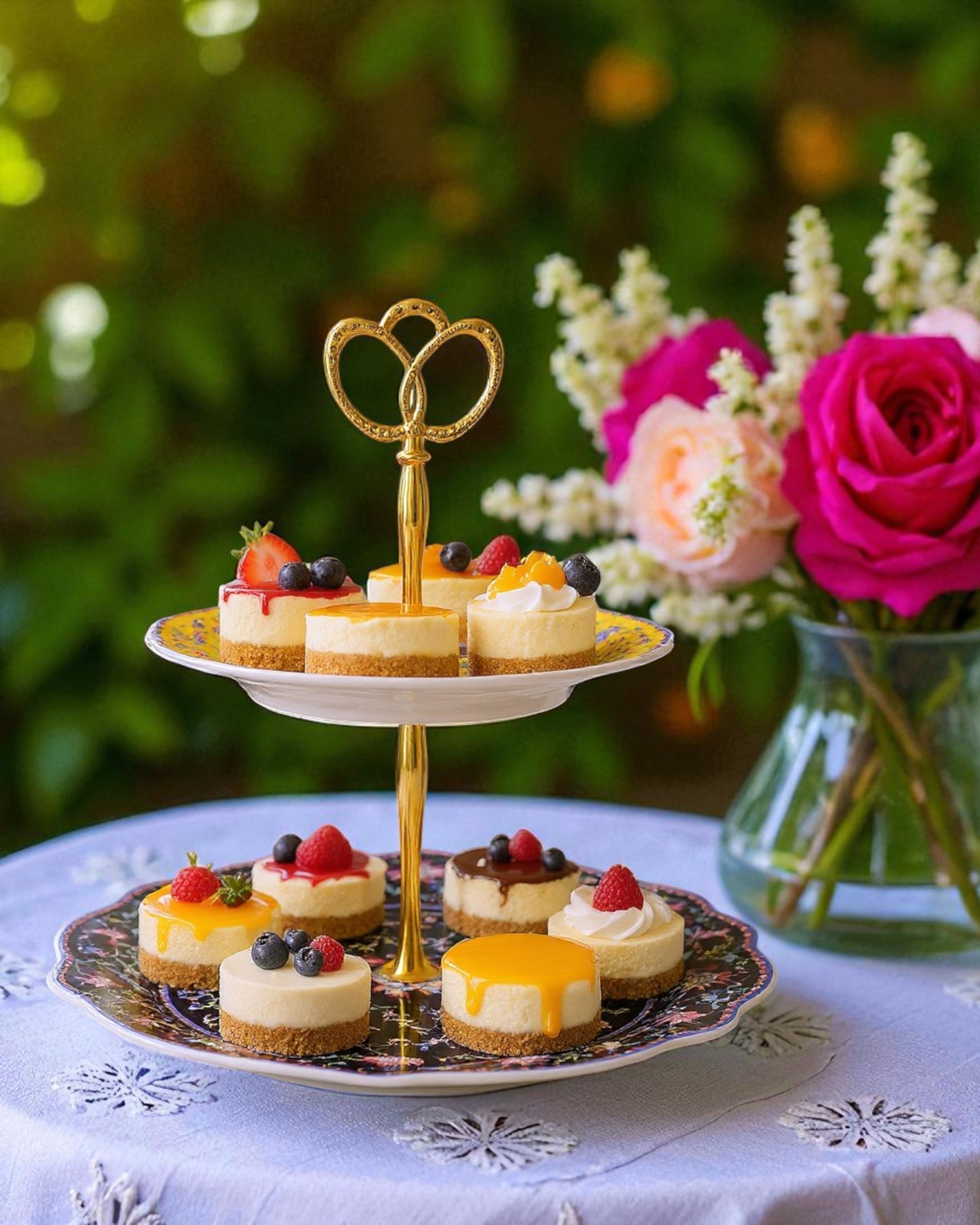 Royal Blossom 2-Tier Cake Stand