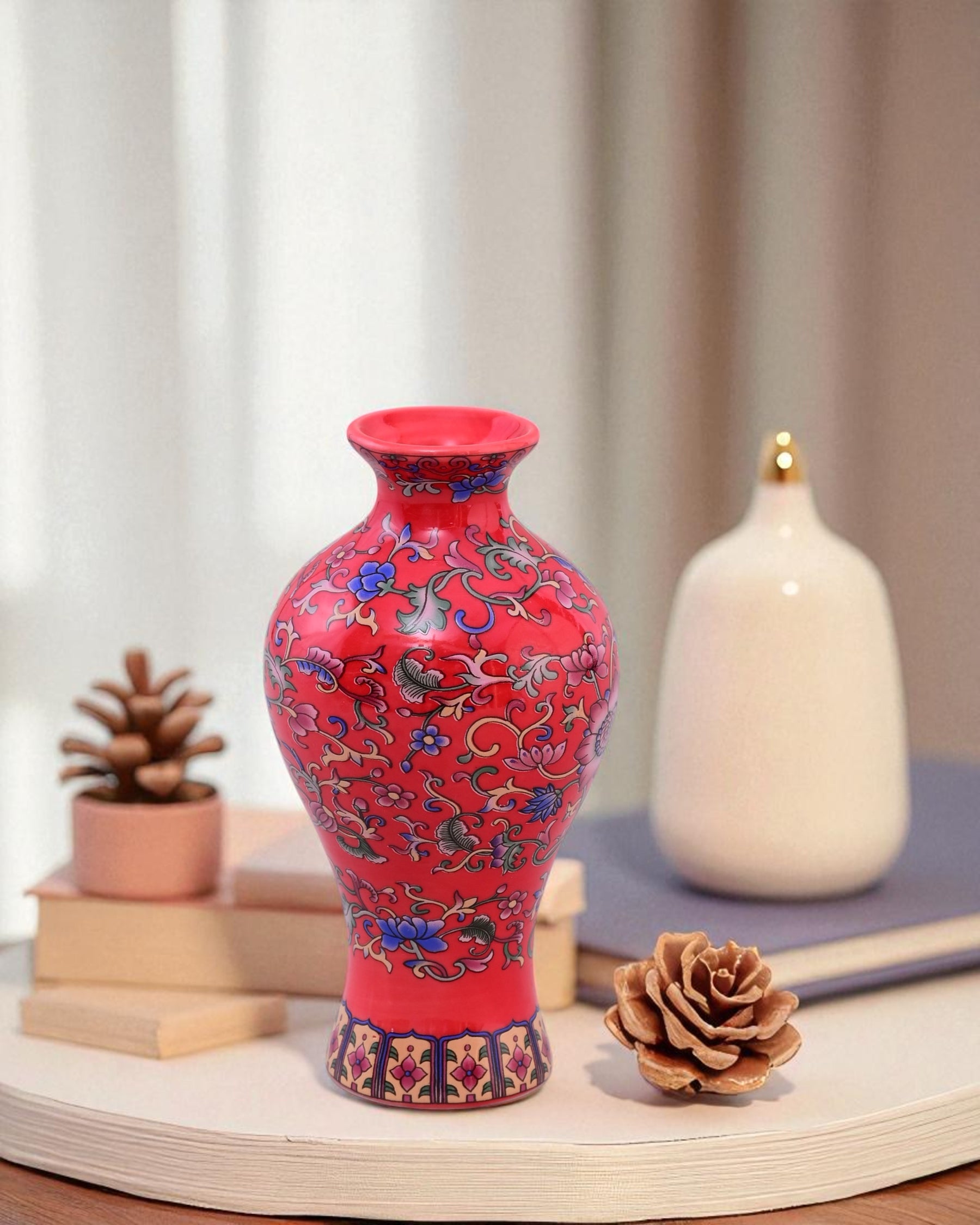 Royal Red Garden Ensembleb Vase - Set Of 3