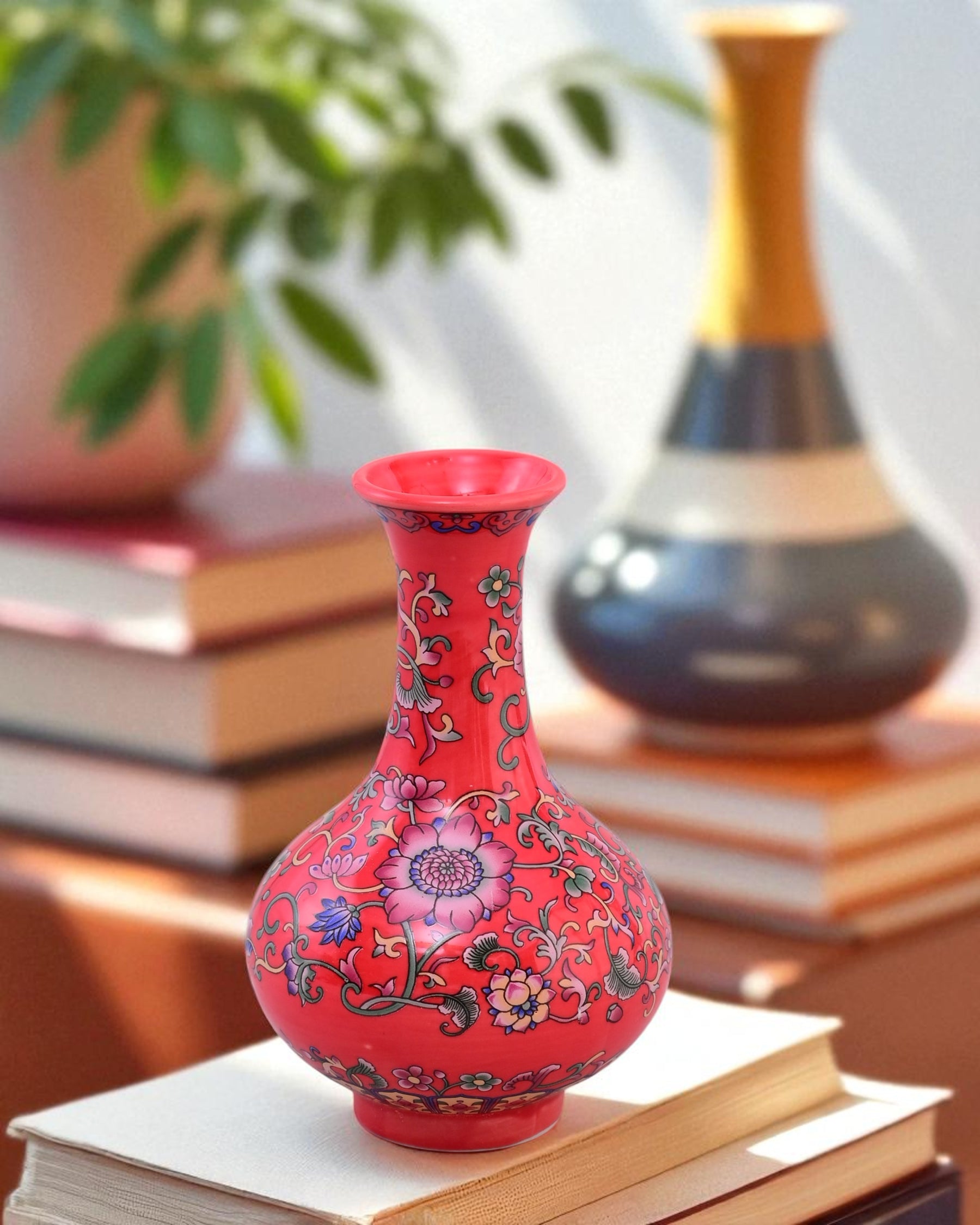 Royal Red Garden Ensembleb Vase - Set Of 3