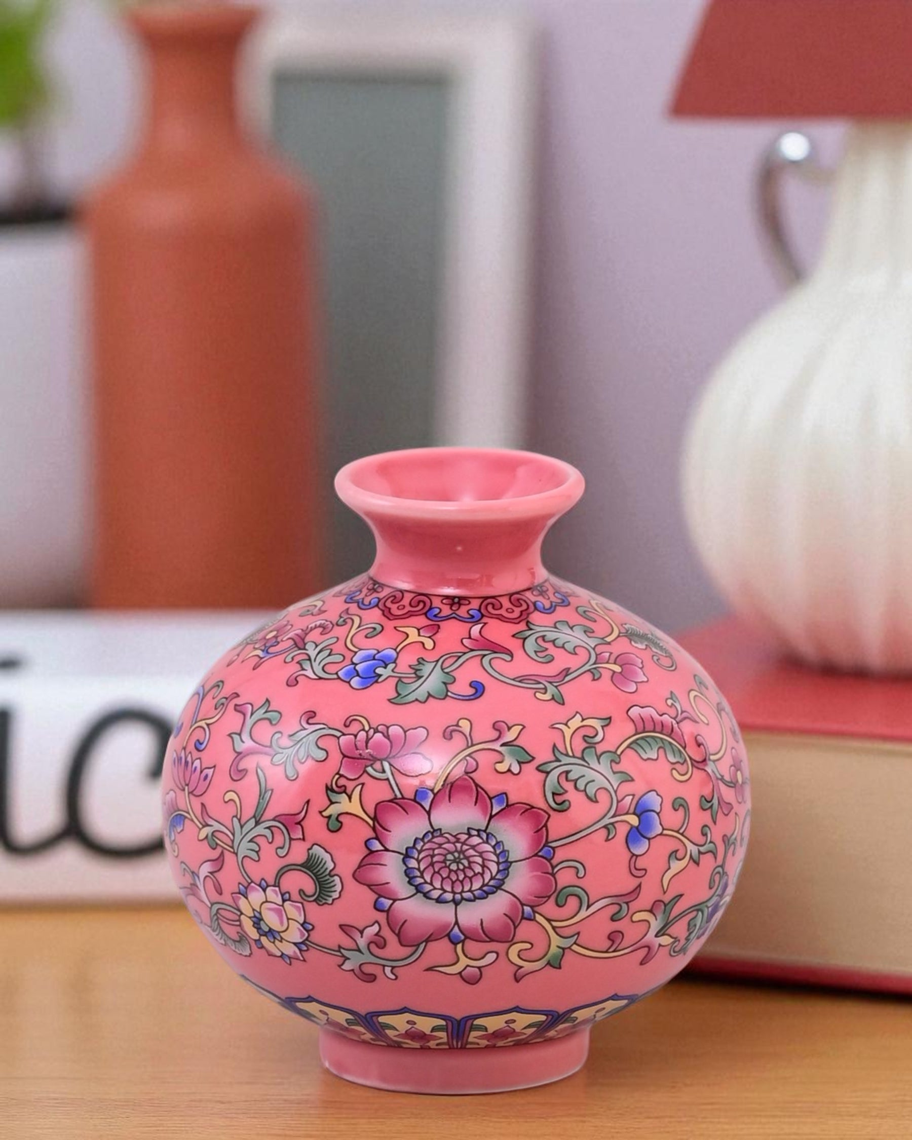 Famille Rose Blossom Vase - Set Of 3