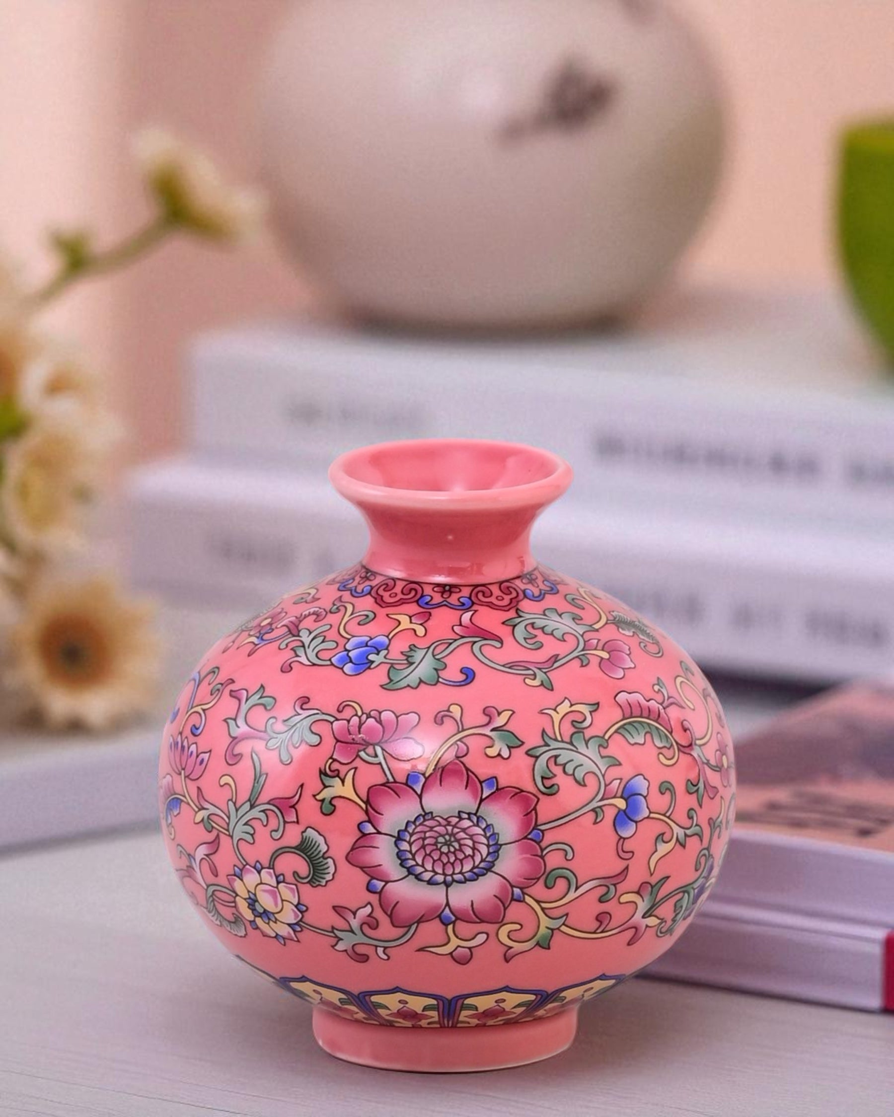 Famille Rose Blossom Vase - Set Of 3