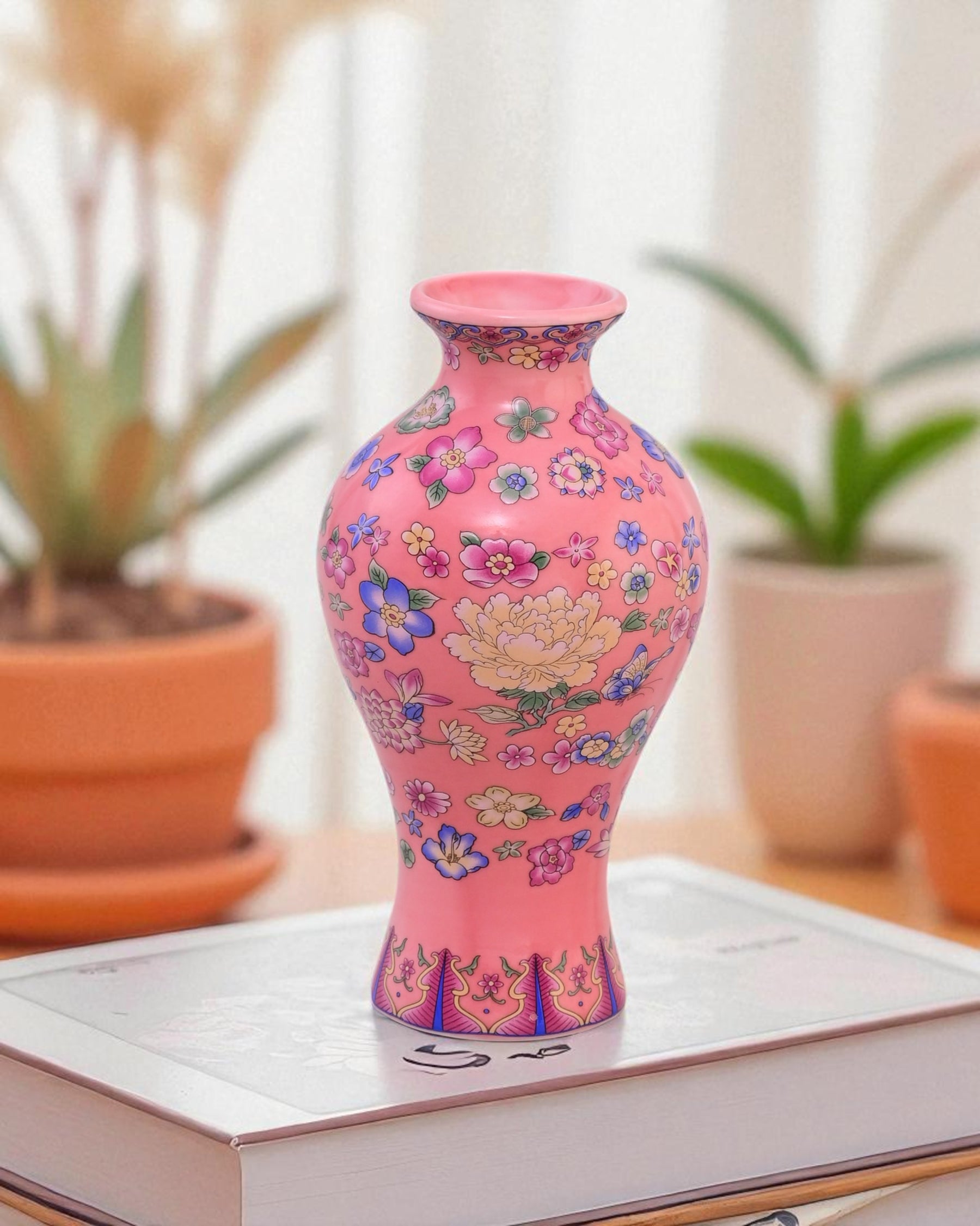 Famille Rose Blossom Vase - Set Of 3
