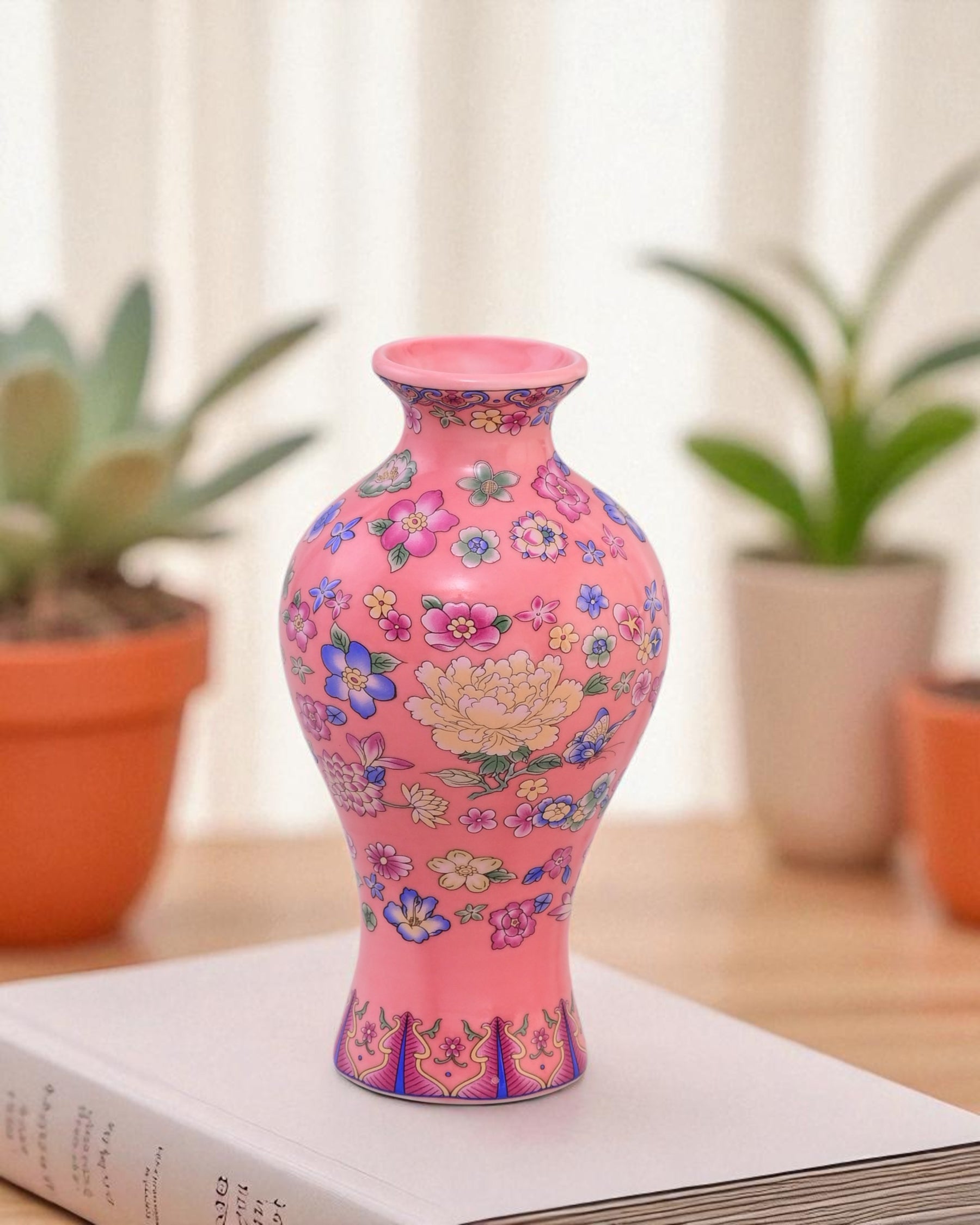 Famille Rose Blossom Vase - Set Of 3