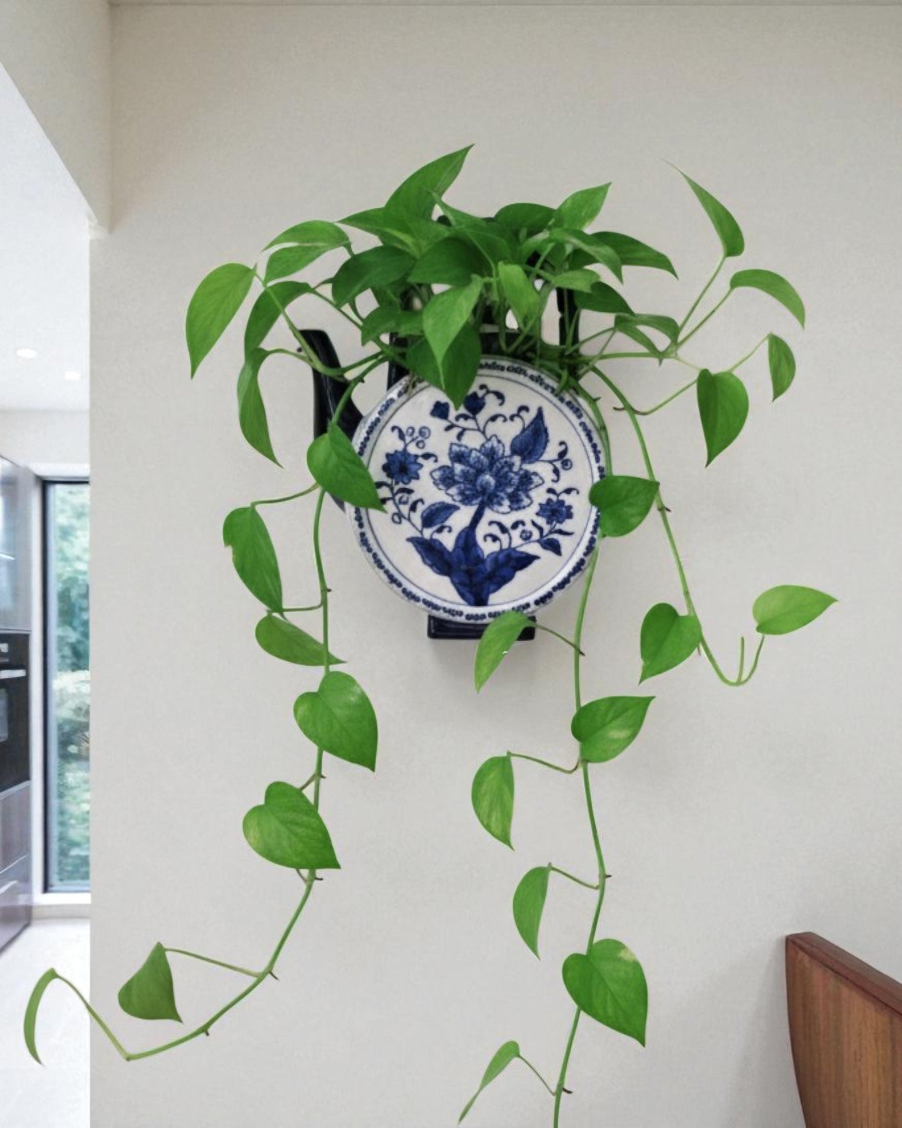 Heritage Blue & White - Wall Mounted Planter Kettle