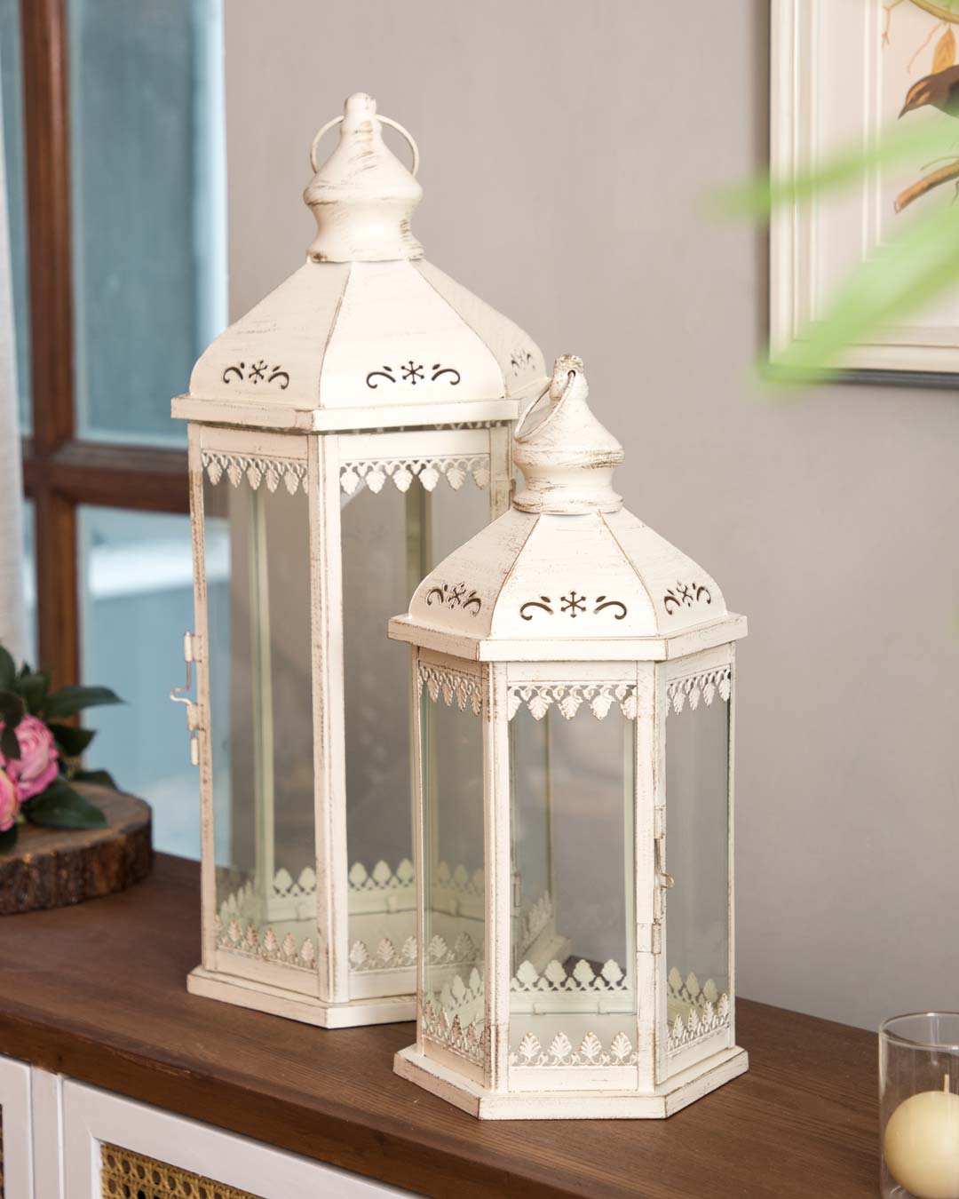 Serenity Vintage Hanging Lantern - Large