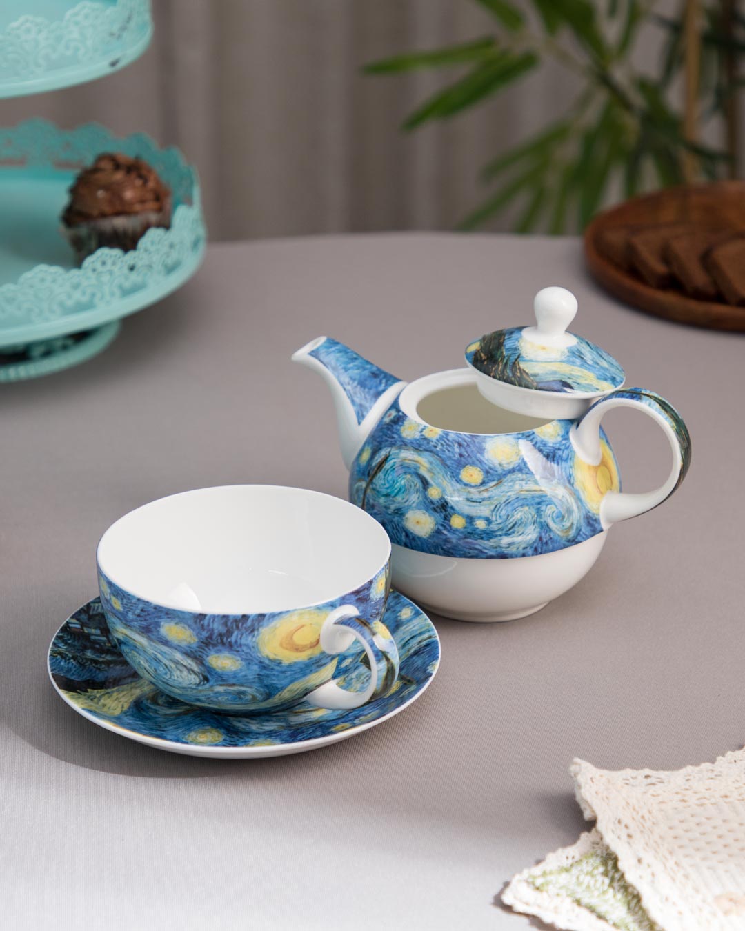 'Rhone Starry Night' Vincent Van Gogh Tea for One Set - The Decor Kart