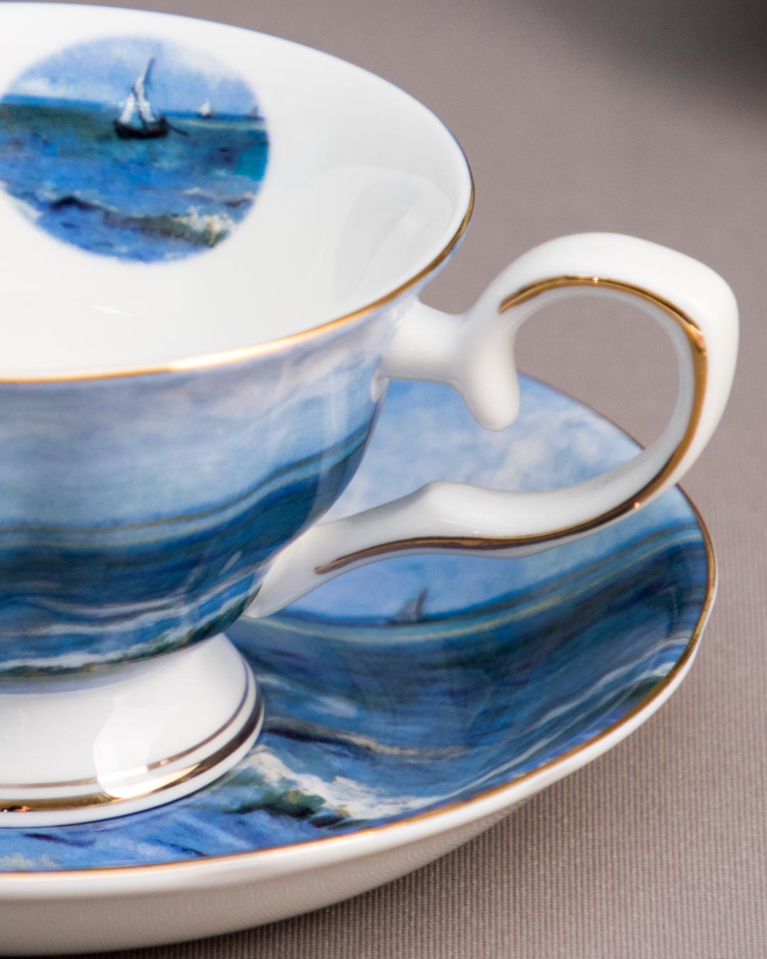 'Seascape' Vincent Van Gogh Painting Cup & Saucer - The Decor Kart