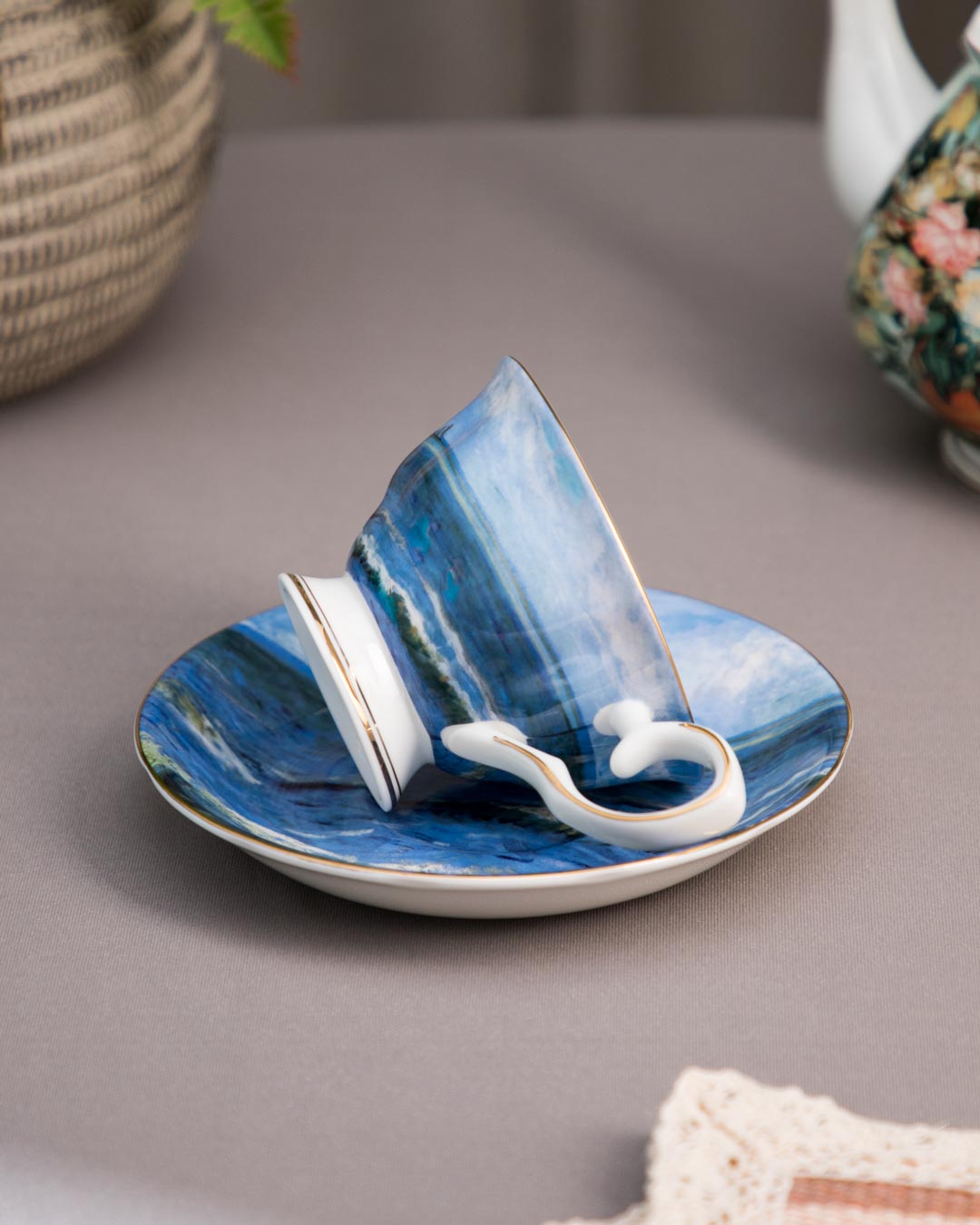 'Seascape' Vincent Van Gogh Painting Cup & Saucer - The Decor Kart