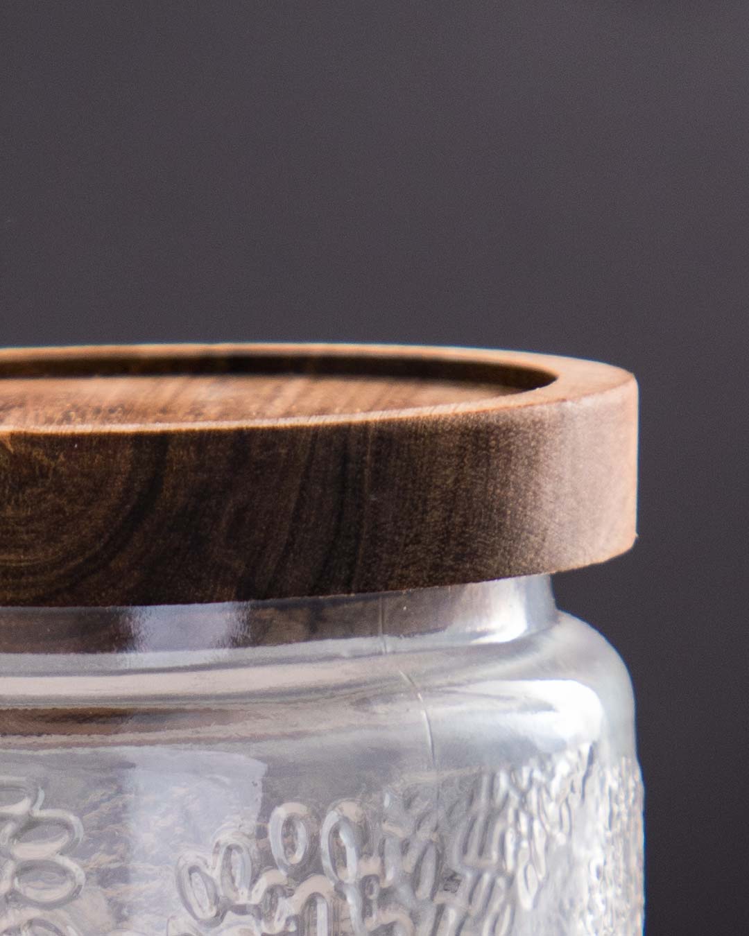Embossed Storage Glass Jar