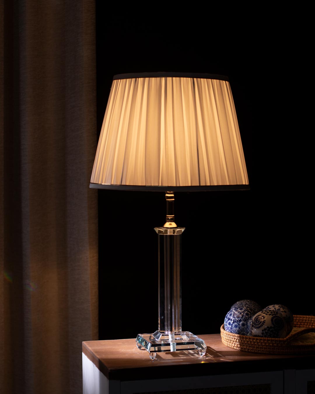 Fedora Crystal Glass Table Lamp
