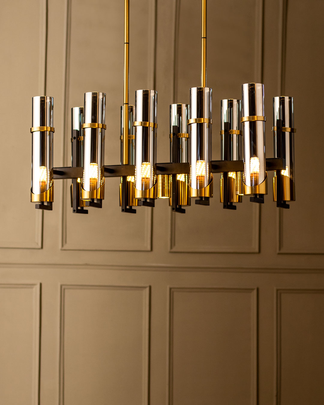 Torina Metal Rod Tube LED Chandelier