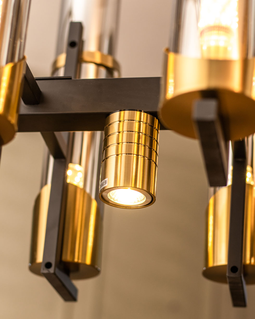 Torina Metal Rod Tube LED Chandelier