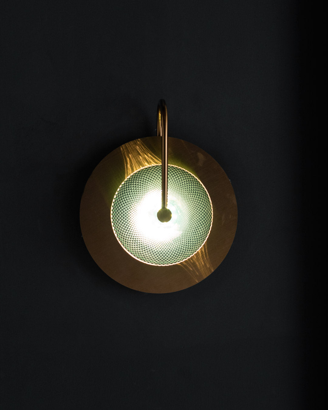 Gold & Green Drum Wall Sconces