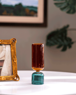 transparent sturdy coloured glass vase