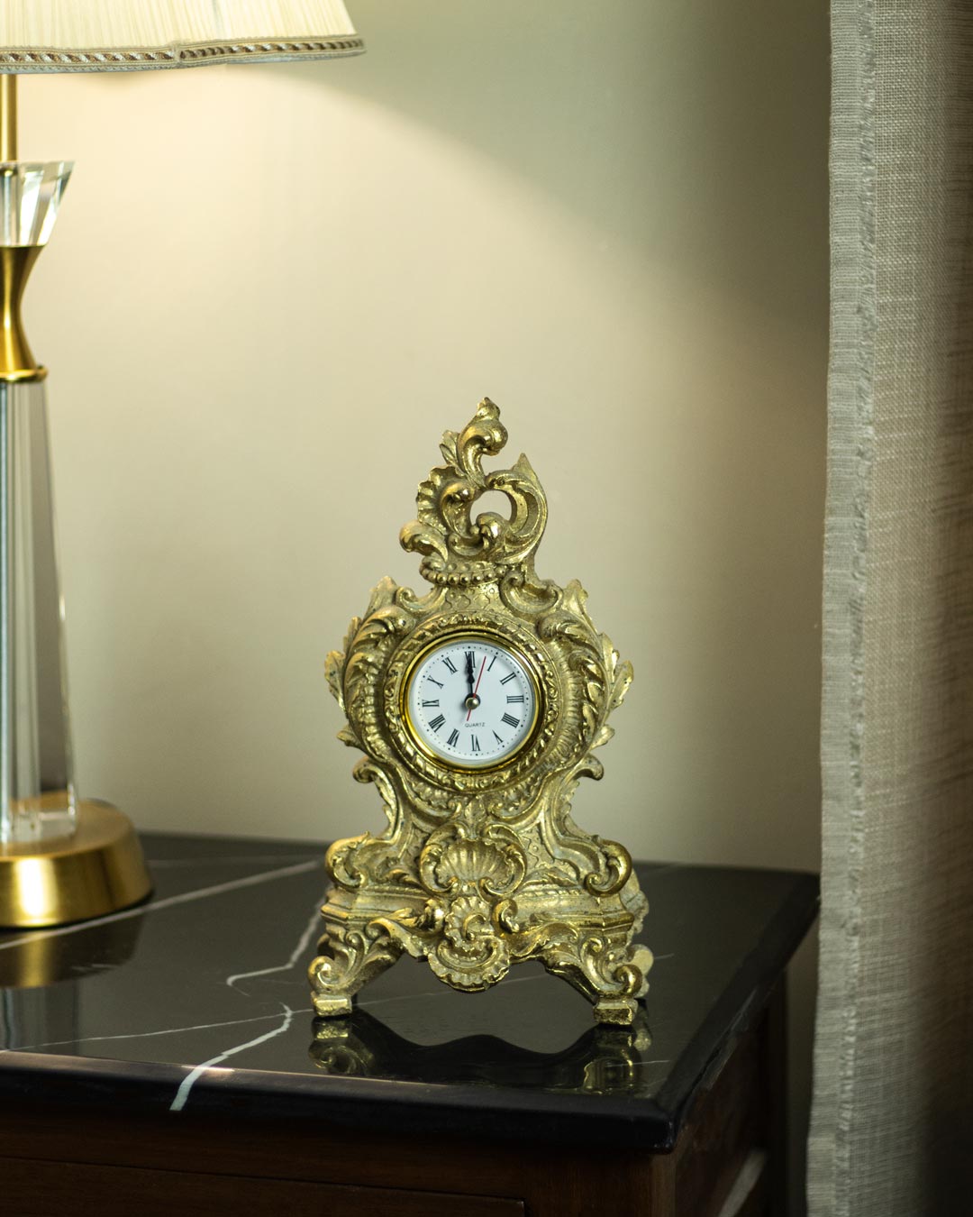 Classic Gold Victorian Table Top Clock - The Decor Kart