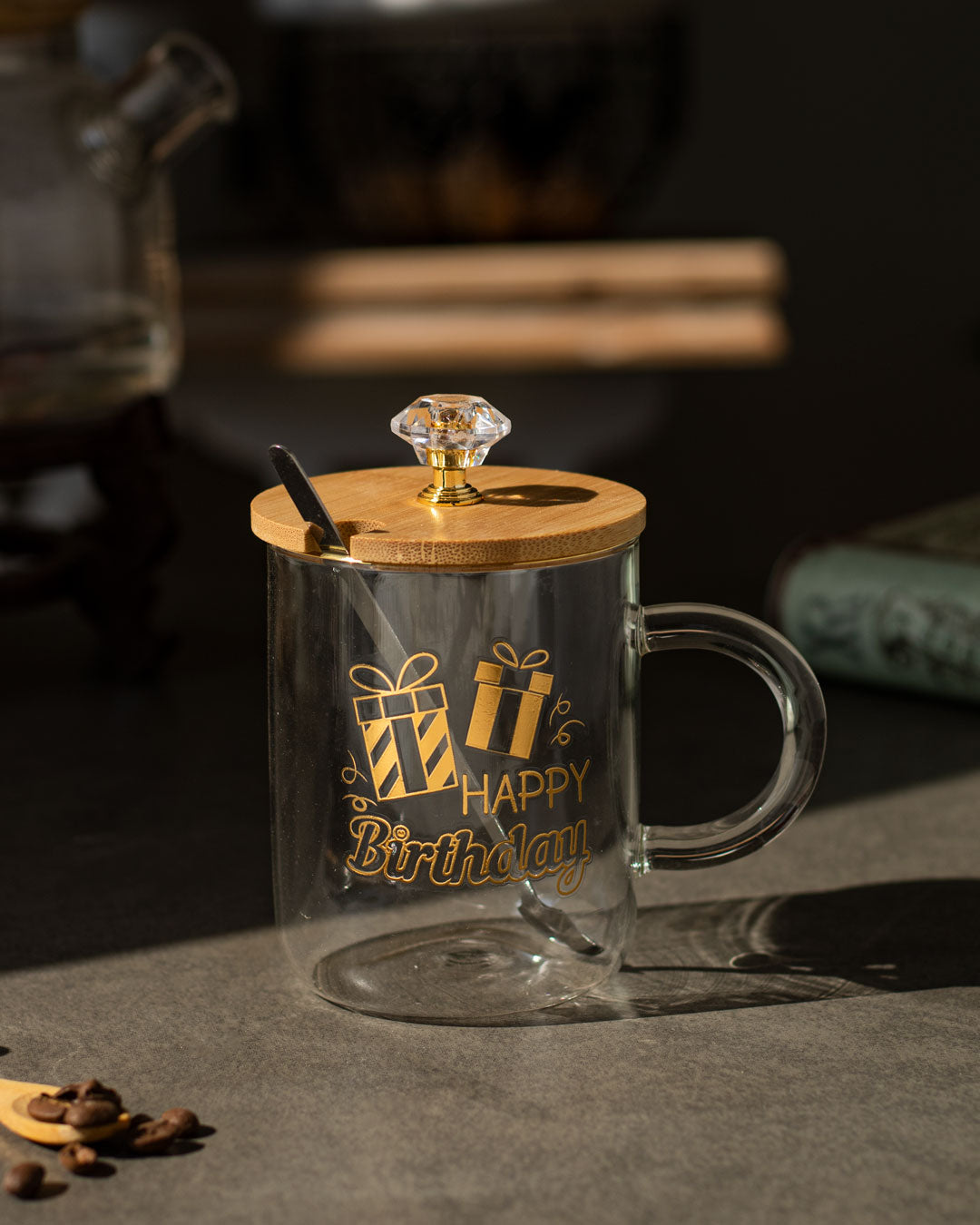'Happy Birthday' Clear Coffee/Milk Mug
