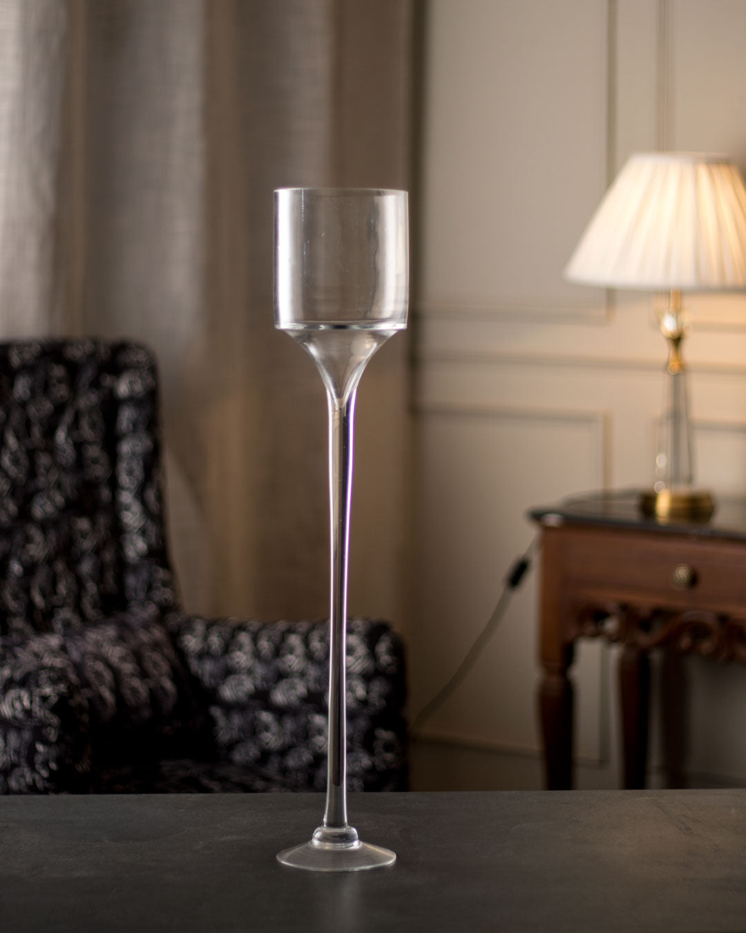 Stemmed Glass Candle Holder