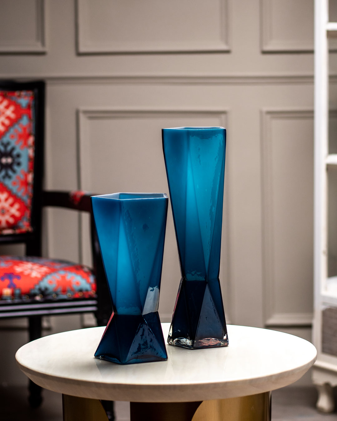 Dimensioni Blue Glass Vase - Large - The Decor Kart
