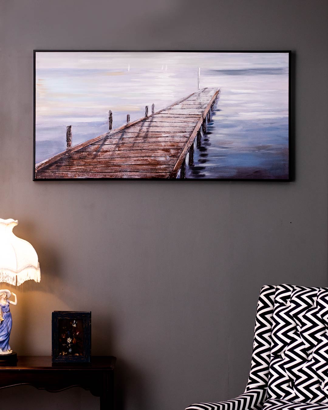 Into the Horizon Semi Hand-made Wall Art - 48*25 Inch - The Decor Kart